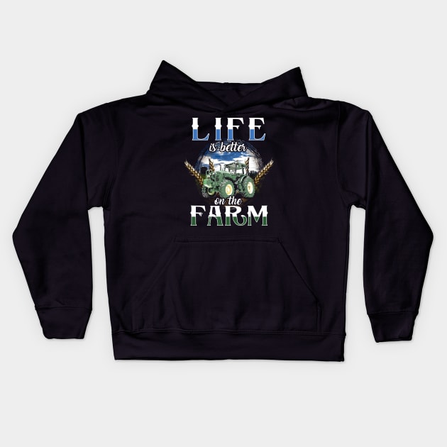 Life is better on the farm Kids Hoodie by captainmood